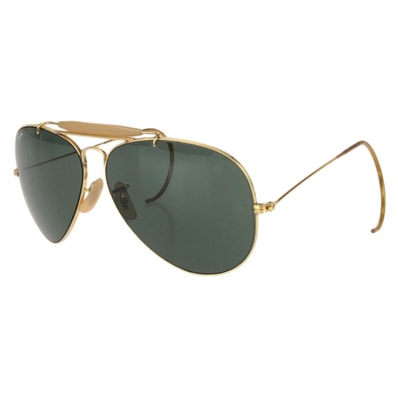 美品 Ray-Ban レイバン ヴィンテージ ボシュロム アビエーター ゴールド グリーン メタル サングラス 男女兼用 ティアドロップ 602488 【中古】