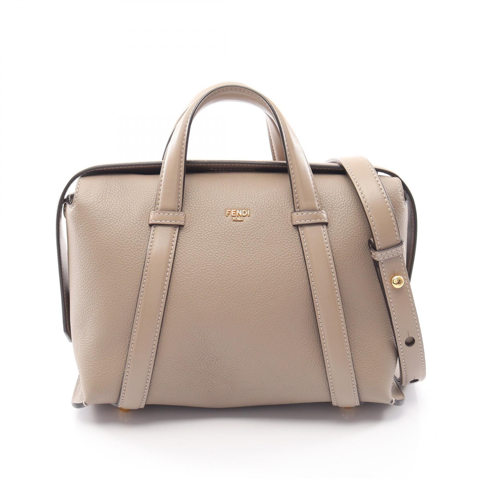 フェンディ FENDI ボストン365 ミディアム 2WAY ハンドバッグ バッグ レザー レディース ベージュ系 8BL152 【中古】