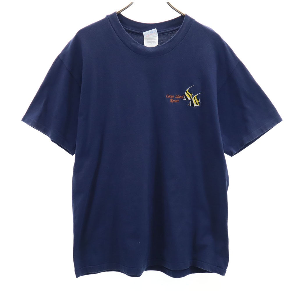 Hanes ヘインズ 半袖 シングルステッチ Tシャツ L ネイビー BEEFY-T