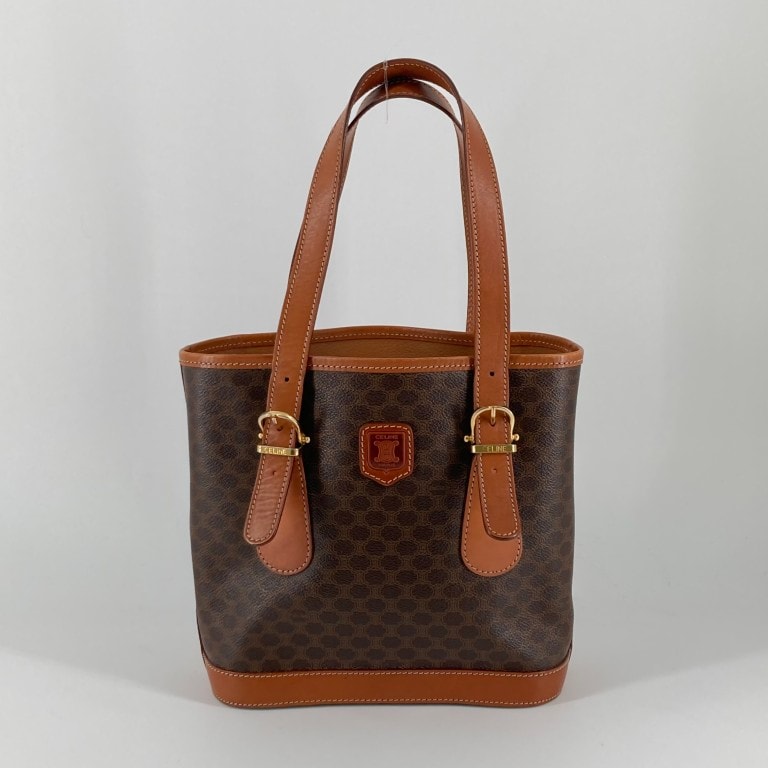 C (やや傷や汚れあり)】CELINE（セリーヌ） マカダム柄 バケツ型