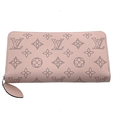 LOUIS VUITTON ルイ・ヴィトン ジッピー ウォレット 長財布 M61868 モノグラムマヒナ ピンク レディース【中古】