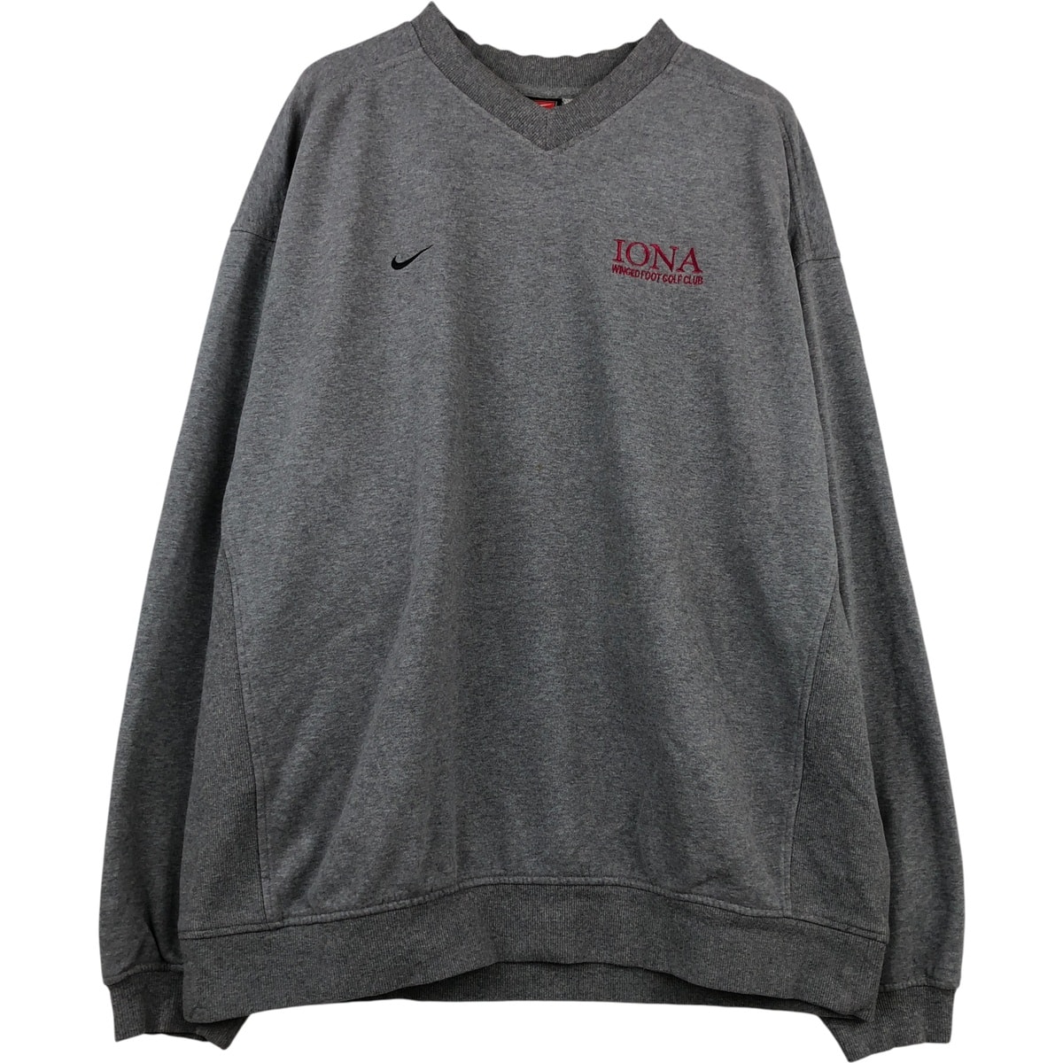 古着 ~00年代 ナイキ NIKE TEAM Vネック ワンポイントロゴスウェットシャツ トレーナー メンズXL相当/eaa612879