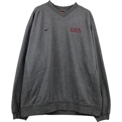 古着 ~00年代 ナイキ NIKE TEAM Vネック ワンポイントロゴスウェットシャツ トレーナー メンズXL相当/eaa612879