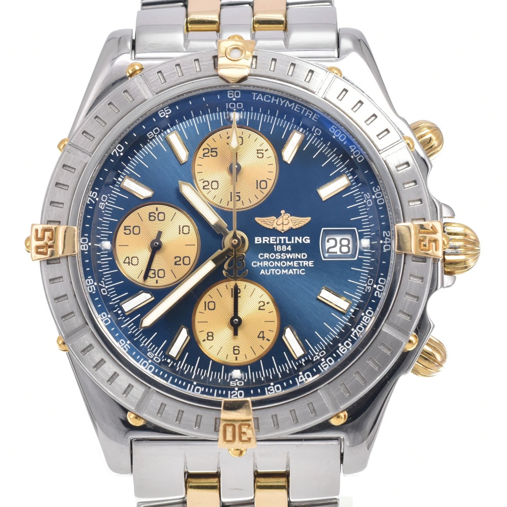ブライトリング BREITLING B13355 クロスウィンド クロノグラフ デイト ブルー 自動巻き メンズ 良品 腕時計 K#150368