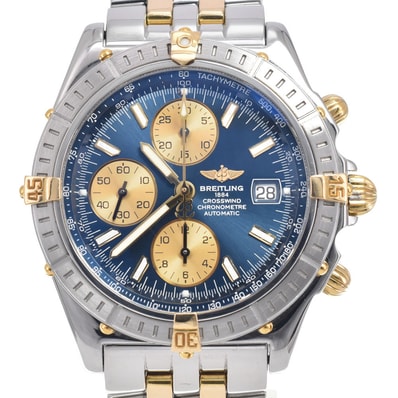 ブライトリング BREITLING B13355 クロスウィンド クロノグラフ デイト ブルー 自動巻き メンズ 良品 腕時計 K#150368