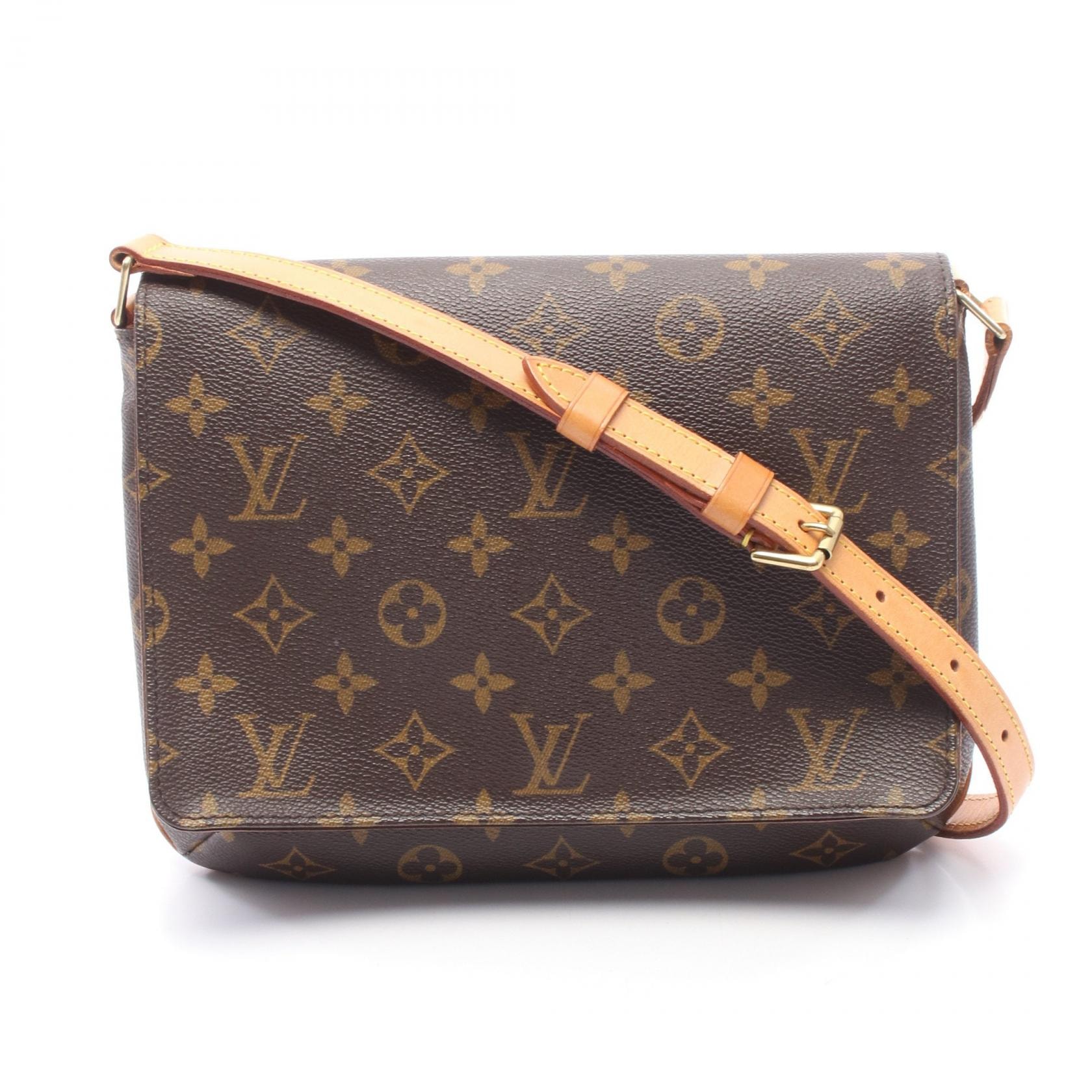 ルイ・ヴィトン LOUIS VUITTON ミュゼットタンゴ ショートストラップ ショルダーバッグ バッグ PVCコーティングキャンバス レザー モノグラム レディース ブラウン系 M51257 【中古】