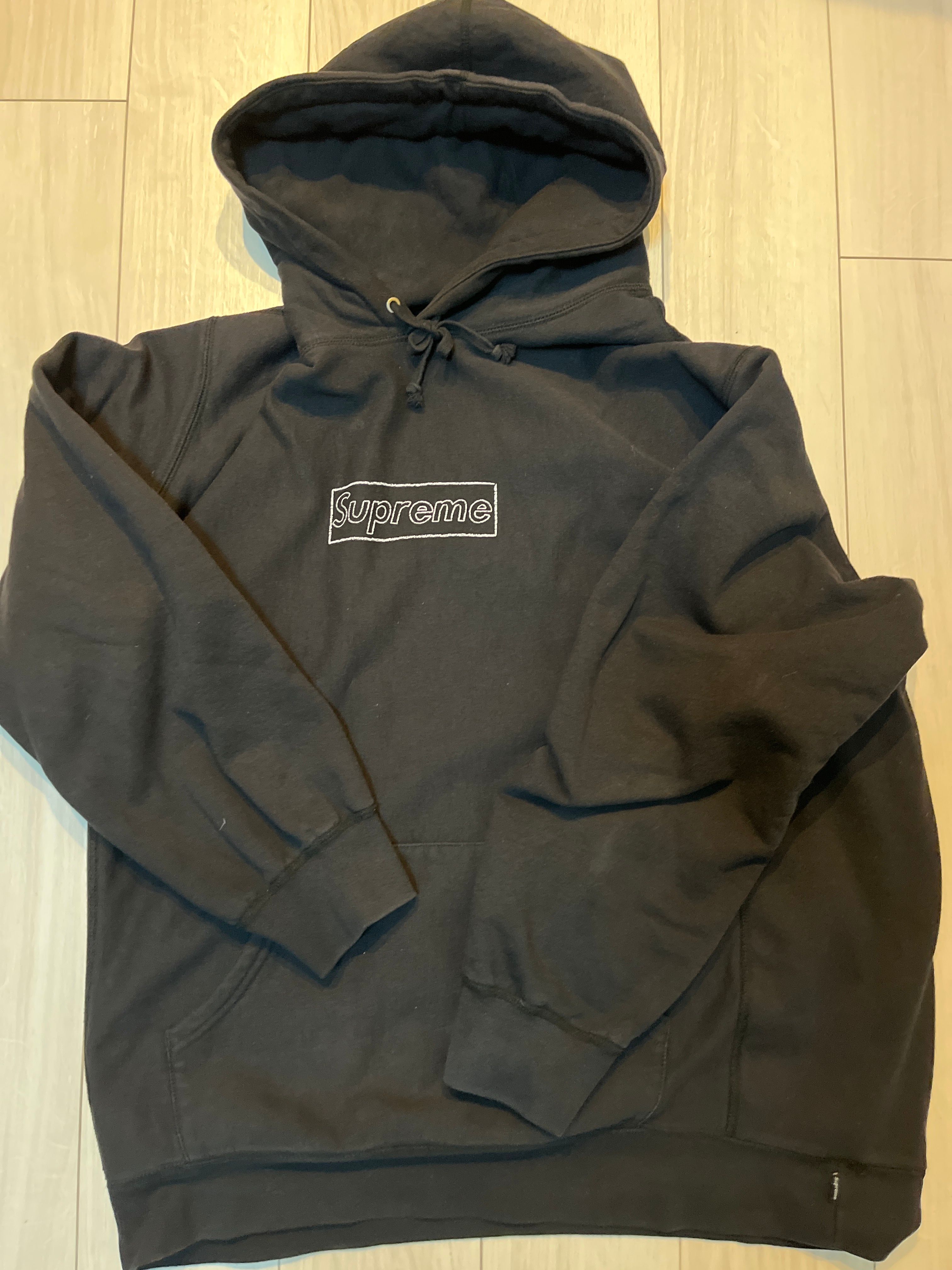 Supreme KAWS Chalk Logo Hooded Sweatshirt "Black"(2021)