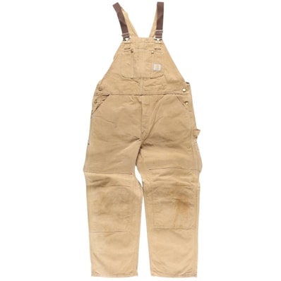 古着 ビッグサイズ カーハート Carhartt ダブルニー ダック オーバーオール メンズw42相当/eaa599508
