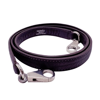 エルメス HERMES ショルダーストラップ ケリー用 ボリード用 トリヨンクレマンス 推定カシス シルバー ユニセックス【中古】 z2763