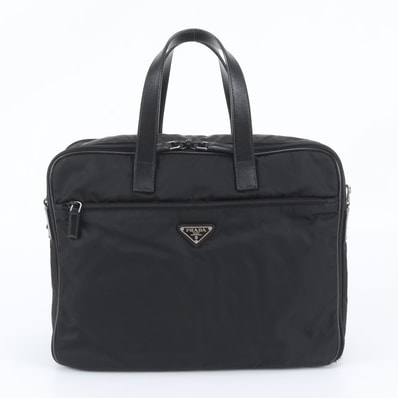 ■美品 プラダ テスート ナイロントライアングルロゴビジネス バッグ