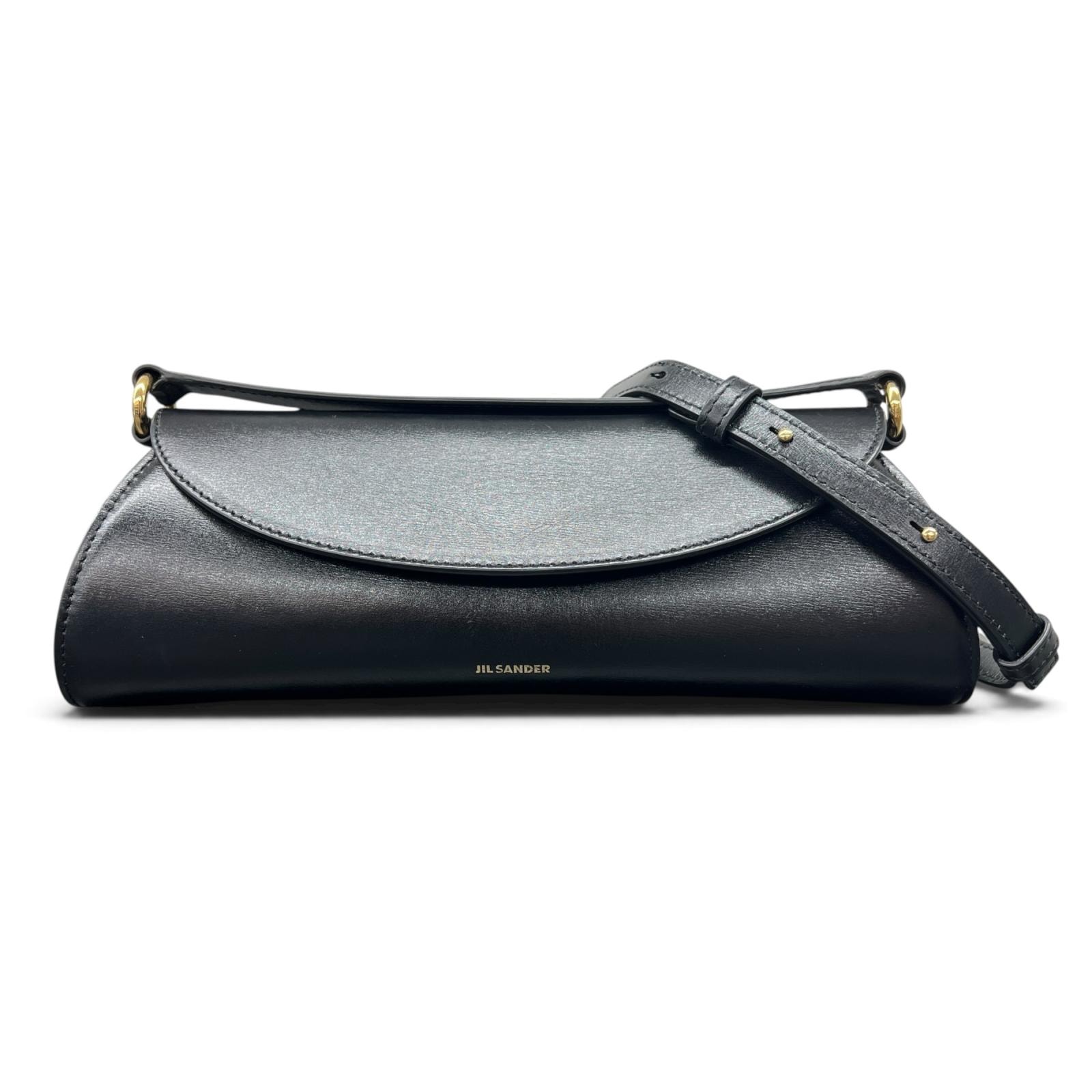 JIL SANDER 美品 ジルサンダー カンノーロ スモール Cannolo Sm Handle 2way ハンドバッグ ショルダーバッグ J07WG0051P4840001 レザー ブラック クロスボディ ABランク 鑑定済 中古 ジルサンダーバッグ