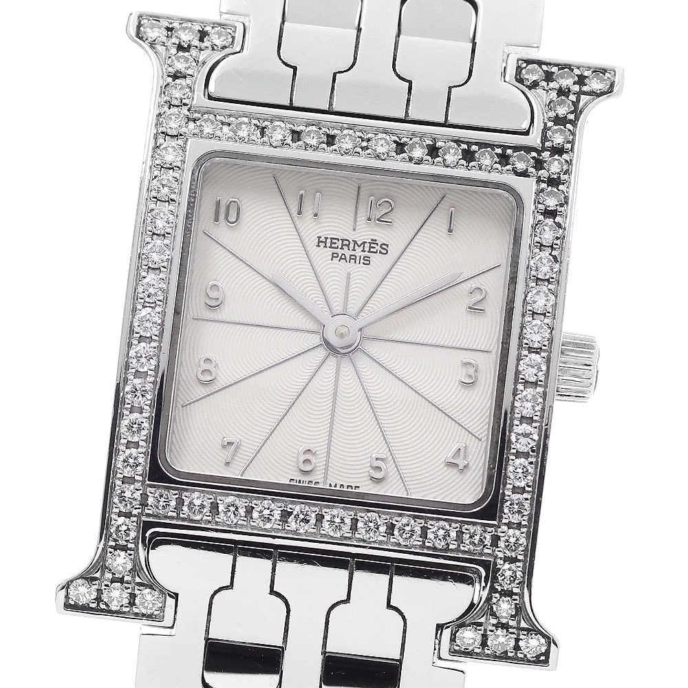 エルメス Hウォッチ ダイヤベゼル HH1.230 レディース 【中古】