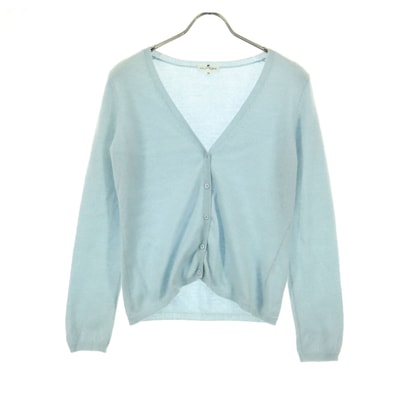 courreges クレージュ カシミヤ 長袖 ニットカーディガン 9R ブルー