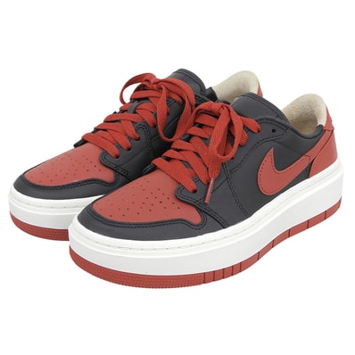 ナイキ 新品同様 WMNS AIR JORDAN 1 PLATFORM シューズ レディース ブラック×レッド 24cm DQ1823-006 7(US)