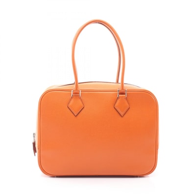 エルメス HERMES プリュム28 ハンドバッグ バッグ レザー ヴォーエプソン オレンジ □H刻印(2004年製造) レディース オレンジ系 【中古】