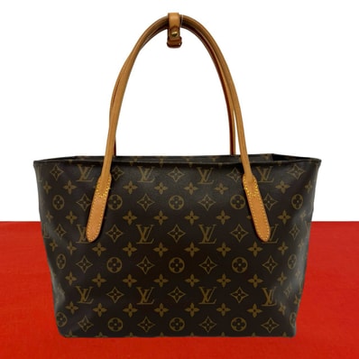 LOUIS VUITTON ルイヴィトン ラスパイユ PM モノグラム レザー PVC トートバッグ ブラウン
b89-1
