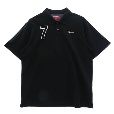 Supreme シュプリーム ポロシャツ 25SS Cursive Polo カーシブ ポロシャツ 半袖 ブラック系 L【中古】