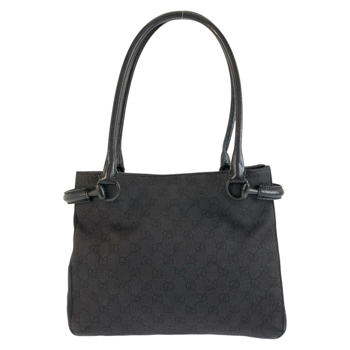 美品 GUCCI グッチ ブラック 黒 GGキャンバス レザー/ トートバッグ ショルダーバッグ 604214 【中古】