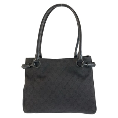 美品 GUCCI グッチ ブラック 黒 GGキャンバス レザー/ トートバッグ ショルダーバッグ 604214 【中古】