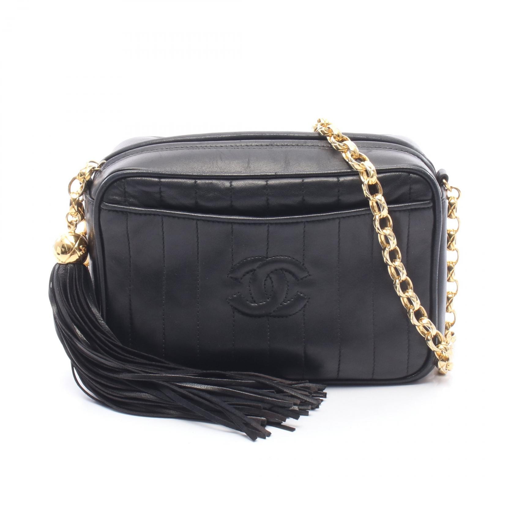シャネル CHANEL マドモアゼル ココマーク ショルダーバッグ バッグ ラムスキン(羊革) レディース ブラック系 【中古】