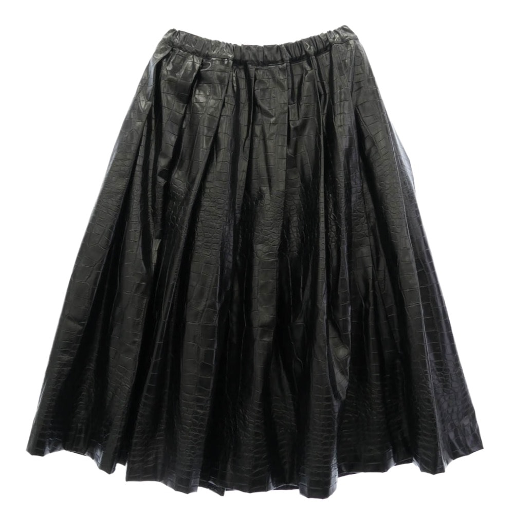 COMME des GARCONS コムデギャルソン スカート 21SS GJ-S026 本ライン パイソン レザー ロング スカート ブラック系 M【中古】