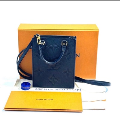 Louis Vuitton Monogram Empreinte Leather Petit Sac Plat "Noir"