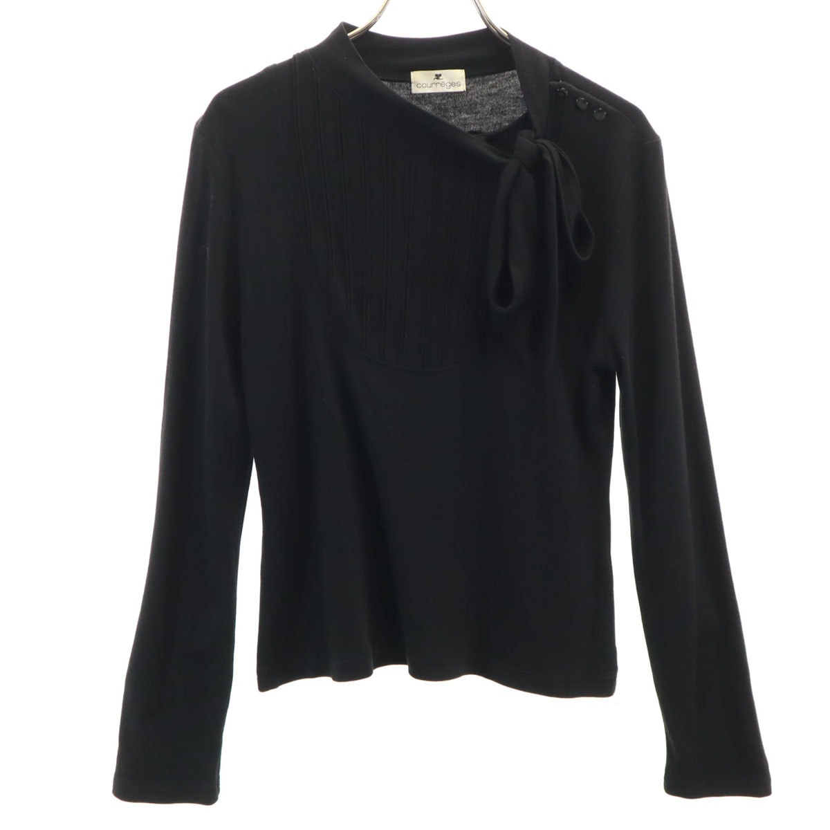 courreges クレージュ 日本製 長袖 カットソー 38 ブラック トップス