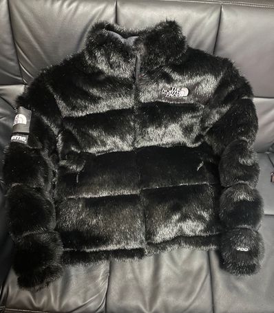Supreme x The North Face Faux Fur Nuptse Jacket "Black"