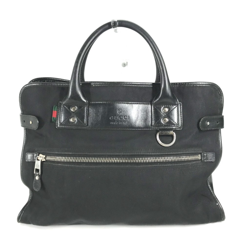 グッチ GUCCI ロゴ 246410 カバン ハンドバッグ トートバッグ ビジネスバッグ ナイロン/レザー ブラック