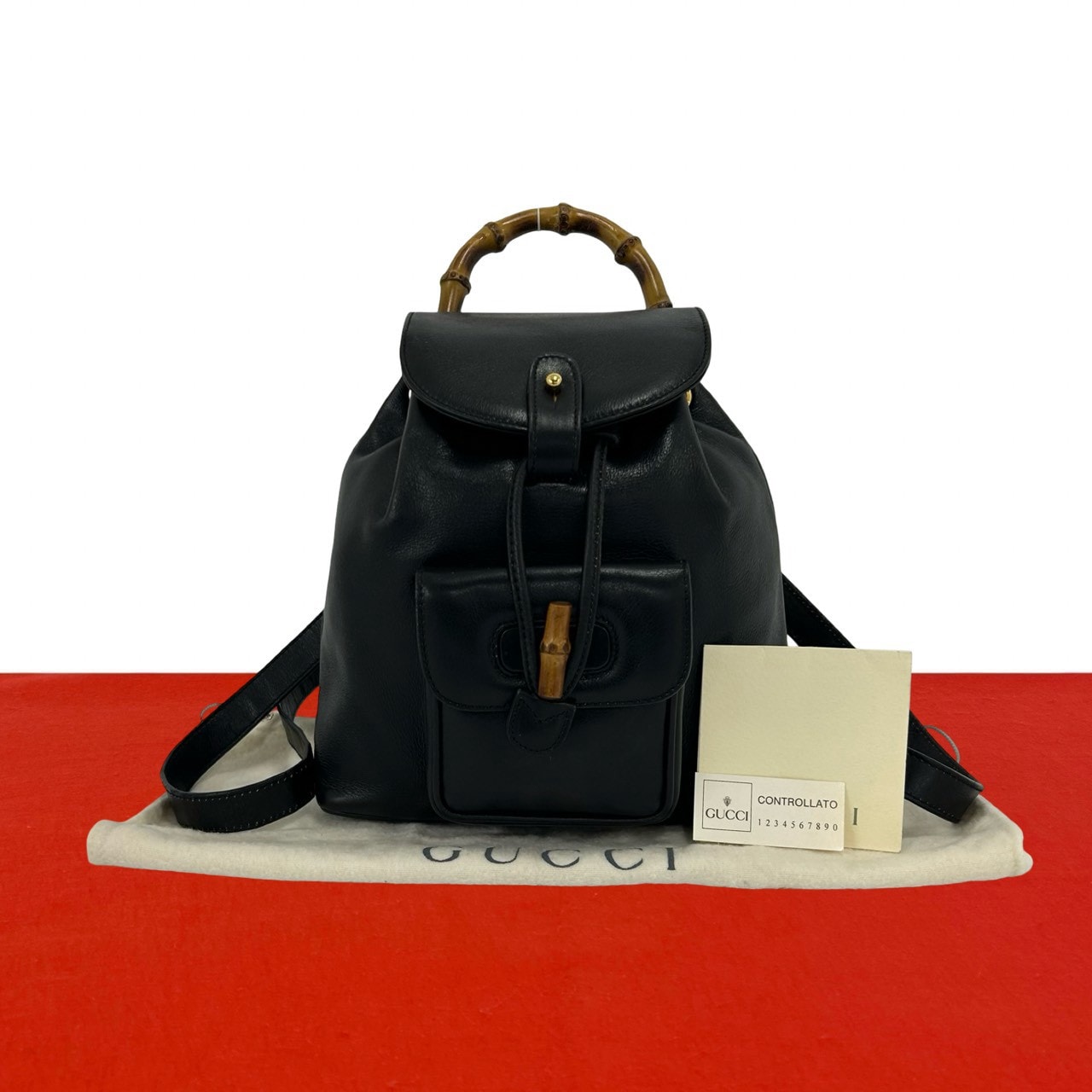 GUCCI グッチ バンブー レザー バンブー リュックサック ブラック
29511