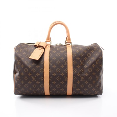ルイ・ヴィトン LOUIS VUITTON キーポル45 ボストンバッグ バッグ PVCコーティングキャンバス レザー モノグラム メンズ レディース ブラウン系 M41428 【中古】