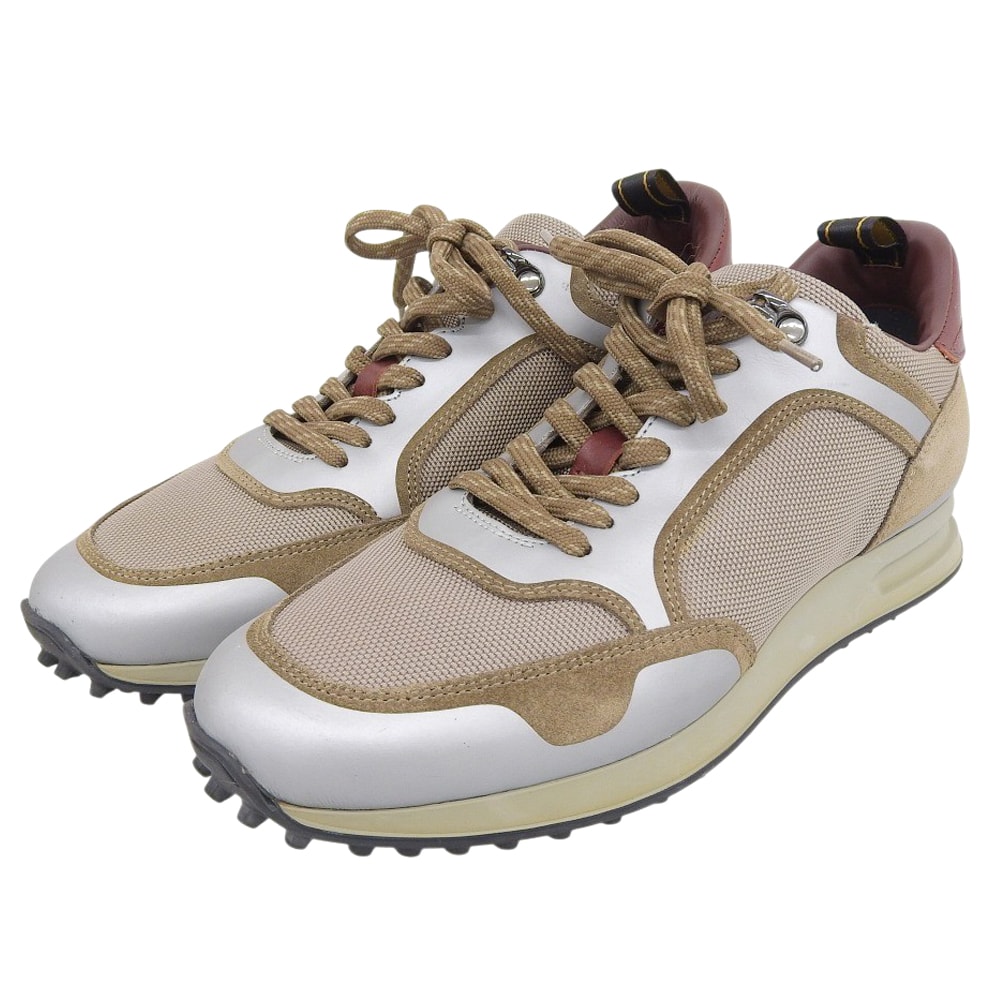 ダンヒル 美品 RADIAL RUNNER スニーカー シューズ メンズ カーキ×シルバー 24.5cm DU18F1303F4 39.5