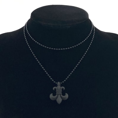 CHROME HEARTS(クロムハーツ) RUBBER BS FLUER ラバーフレア シリコン ネックレス 8.83g ブラック