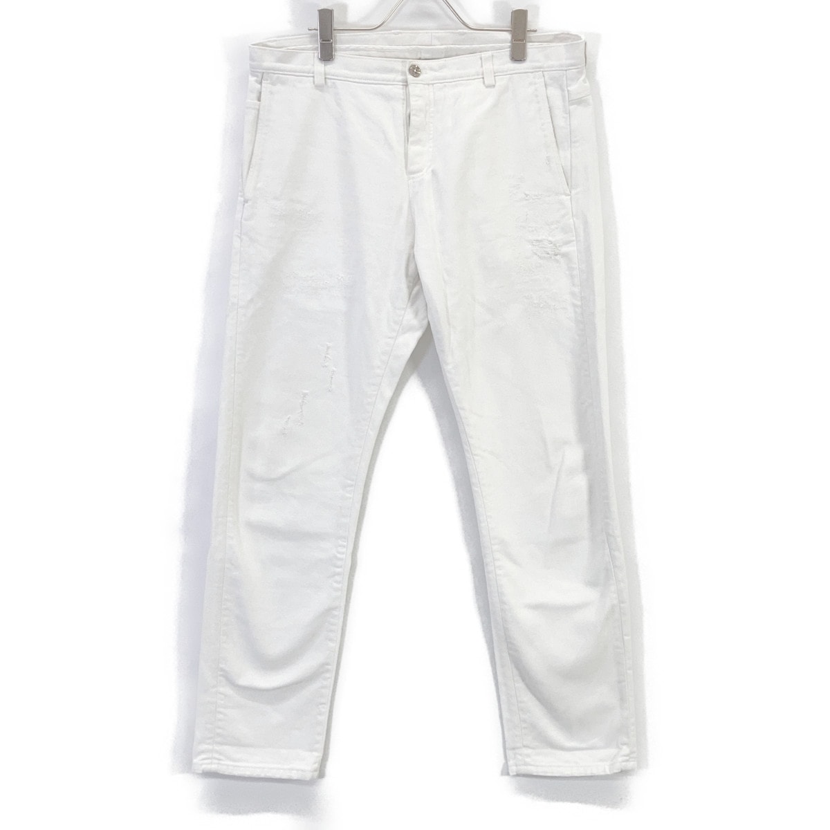 グッチ 383674 ホワイト クラッシュ加工 デニム 48