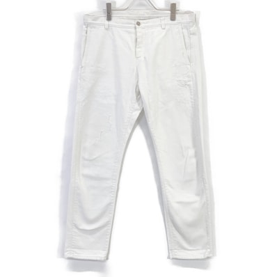 グッチ 383674 ホワイト クラッシュ加工 デニム 48