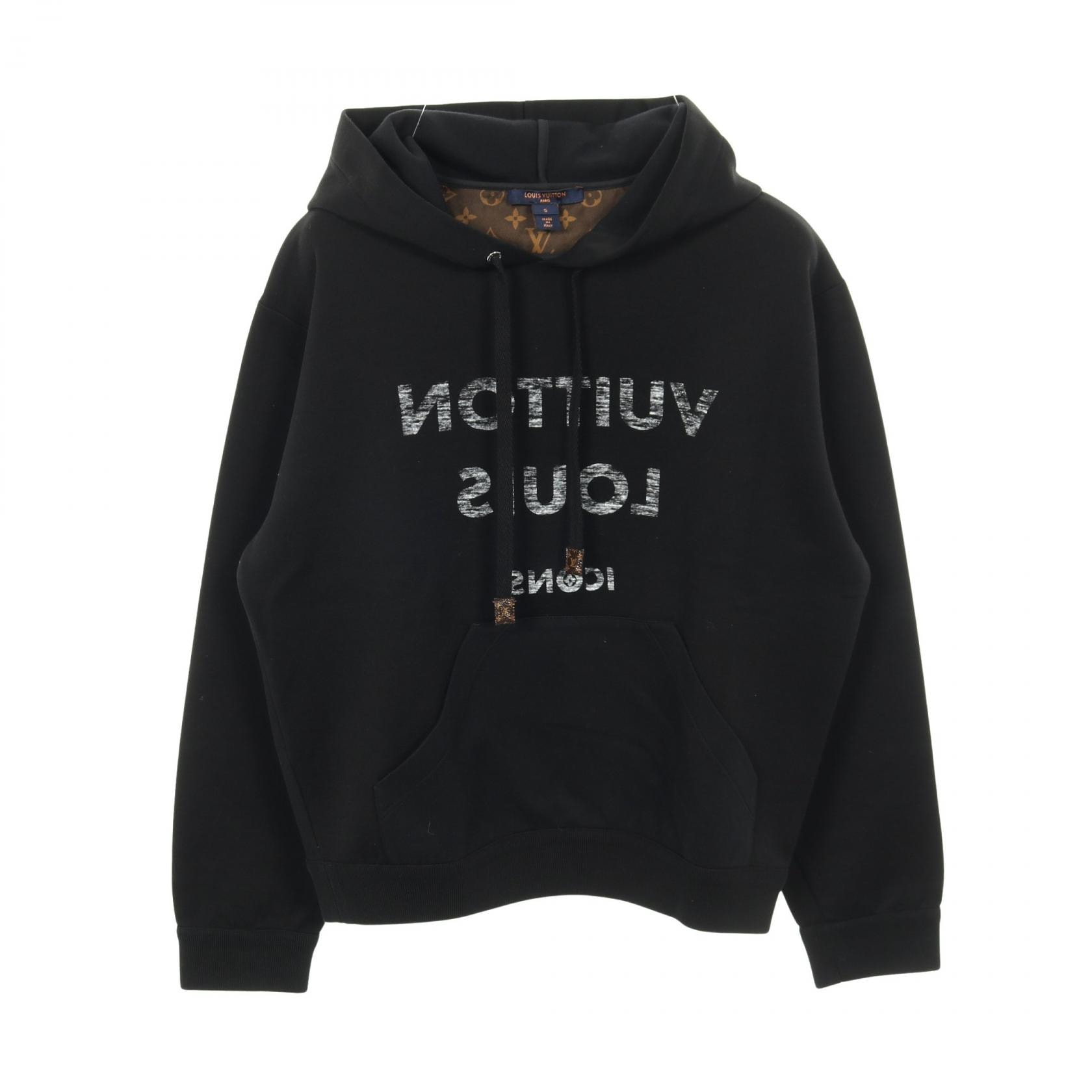 ルイ・ヴィトン LOUIS VUITTON パーカー 衣料品 トップス コットン ナイロン レディース ブラック系 【中古】