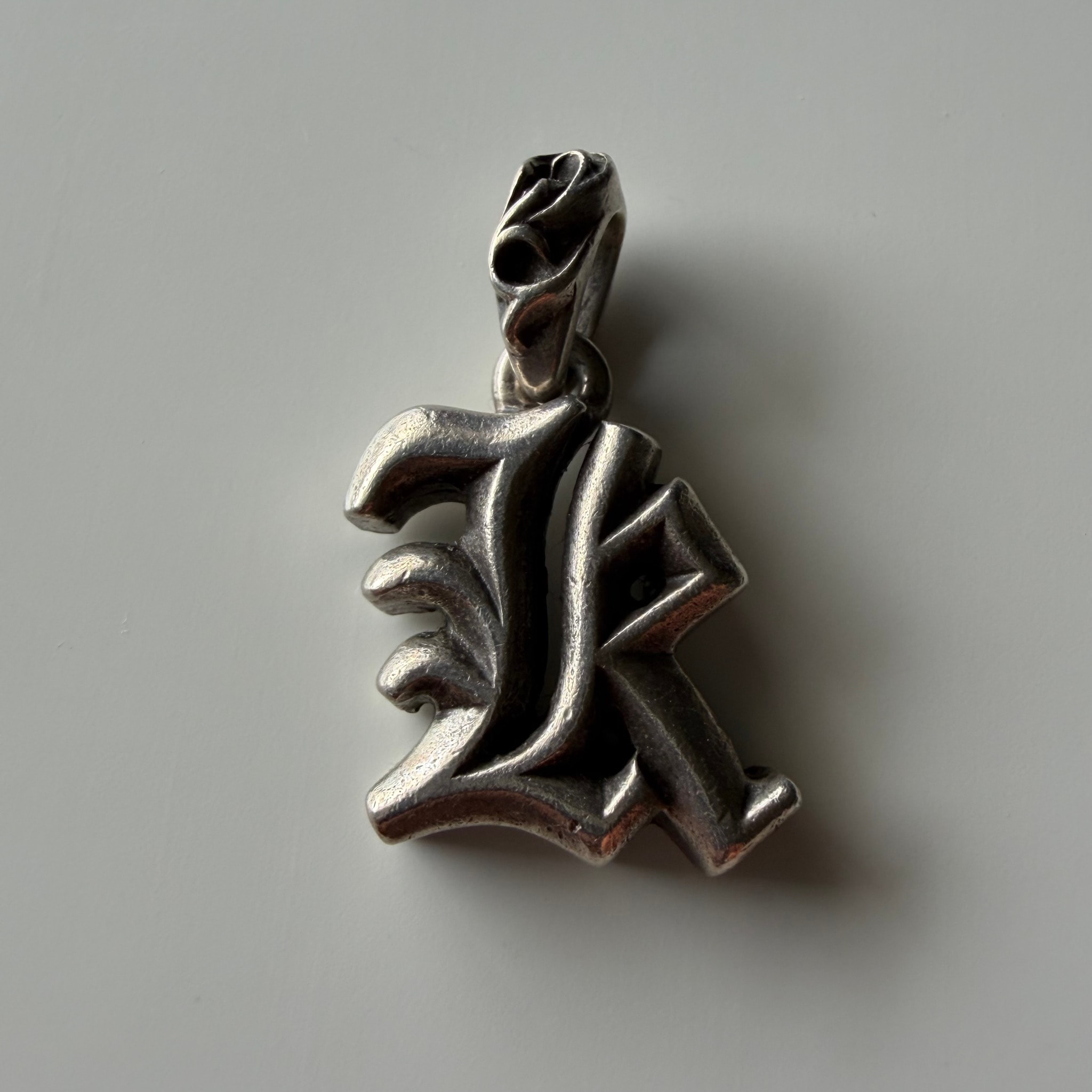 Chrome Hearts Alphabet Stack Charm K Initial Charm "Silver"
