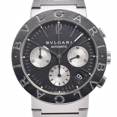 ブルガリ BVLGARI BB38SLCH ブルガリブルガリ クロノグラフ ブラック 自動巻き メンズ 良品 内箱付き 腕時計 M#148475