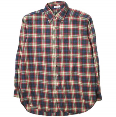 Engineered Garments エンジニアードガーメンツ アメリカ製 19th Century BD Shirt - Cotton Flannel Plaid コットンフランネル チェックボタンダウンシャツ XS BLACK/RED/BEIGE 長袖