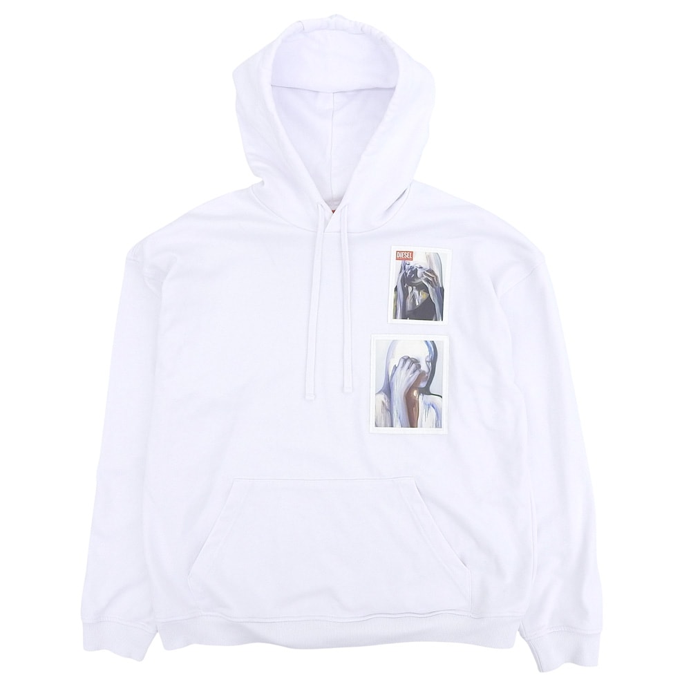 ディーゼル フロント ロゴ パーカー トップス メンズ ホワイト XL XL