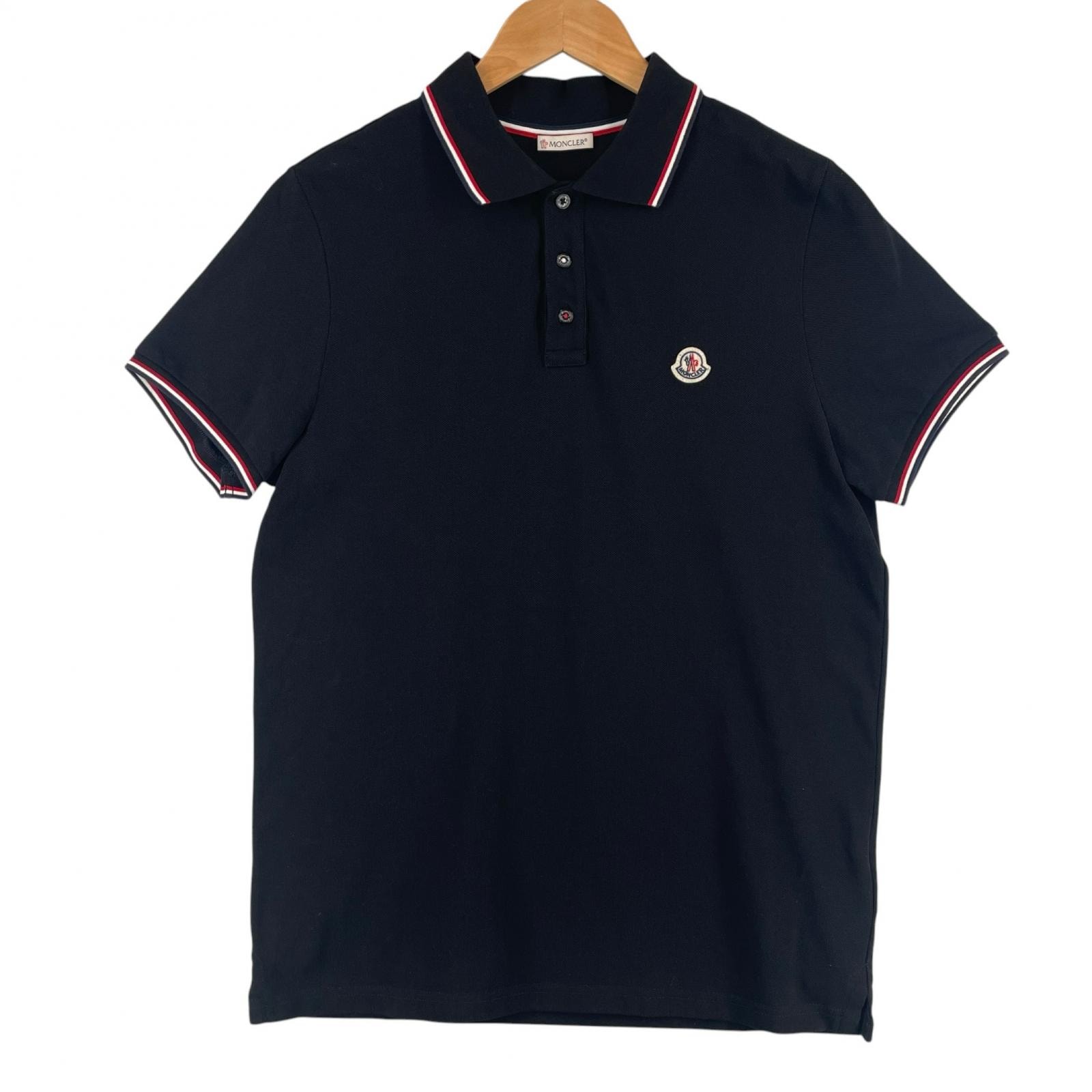 MONCLER モンクレール C-SCOM ポロシャツ 半袖 XXL ブラック MONCLER (モンクレール) ロゴ 半袖 クレリック ポロシャツ