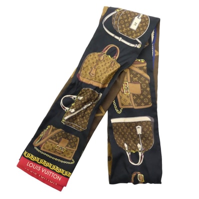 LOUIS VUITTON ルイ・ヴィトン M76235 Bandeau Tribute To バンドー トリビュート トゥー スカーフ ブラウン系【中古】