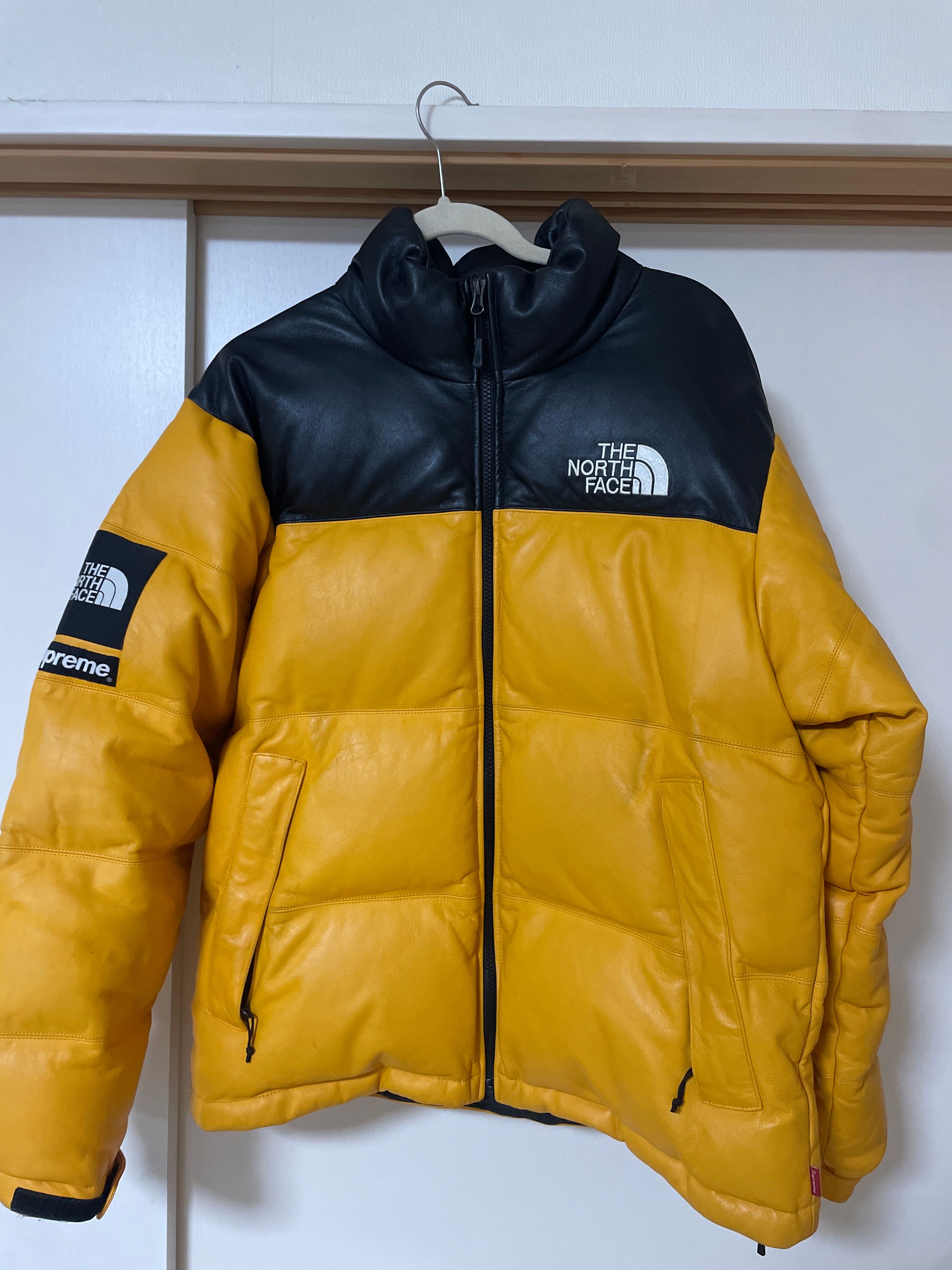 Supreme x The North Face Leather Nuptse Jacket "Yellow"