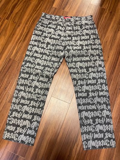 Supreme Fat Tip Jacquard Regular Jean "Black"