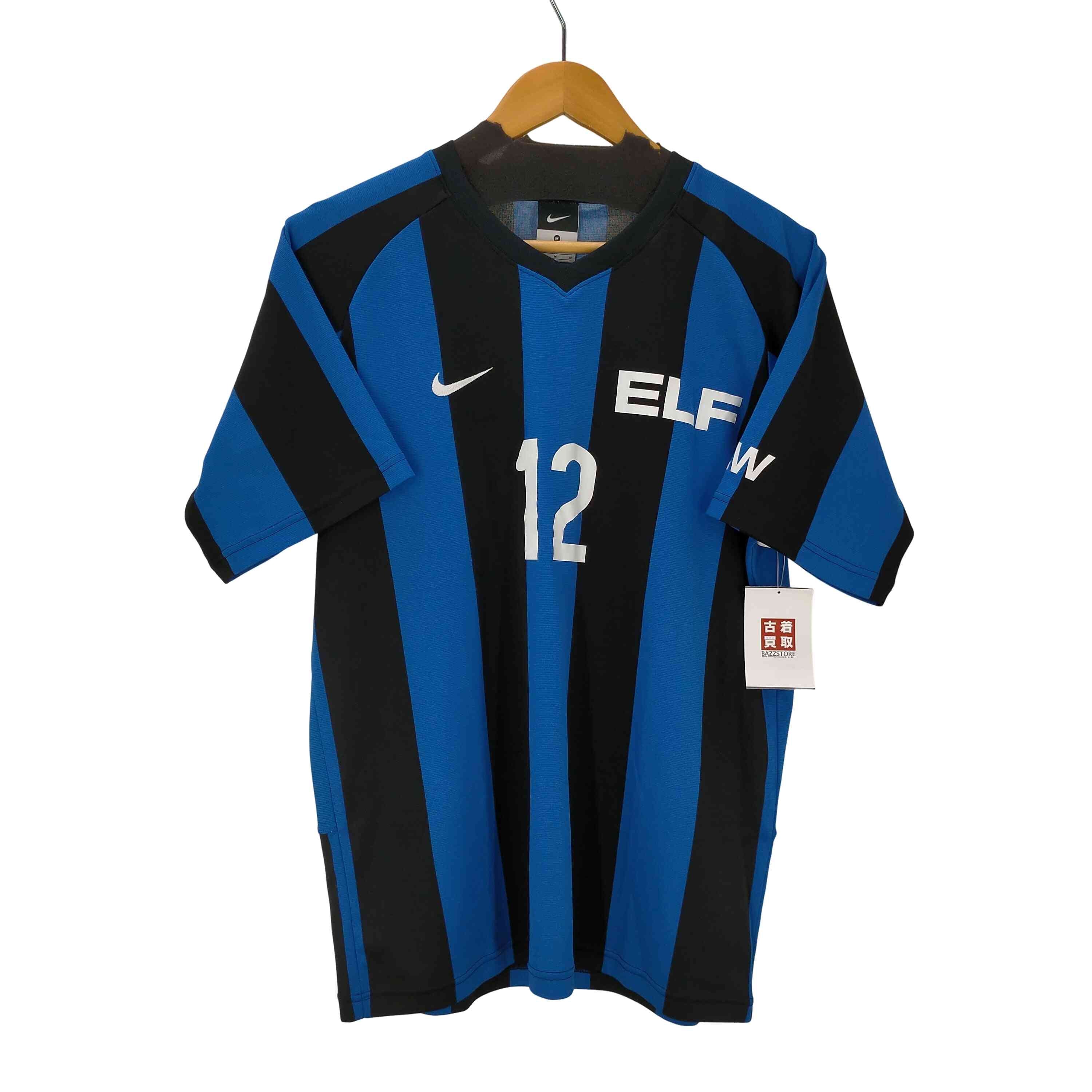 スウッシュロゴ 刺繍 ELF ナンバリング 12 プリント ストライプ Tシャツ ゲーム シャツ【1141937687106】