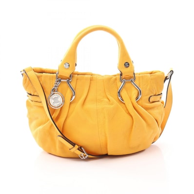 セリーヌ CELINE ピロー スモール 2WAY ハンドバッグ バッグ レザー レディース イエロー系 【中古】