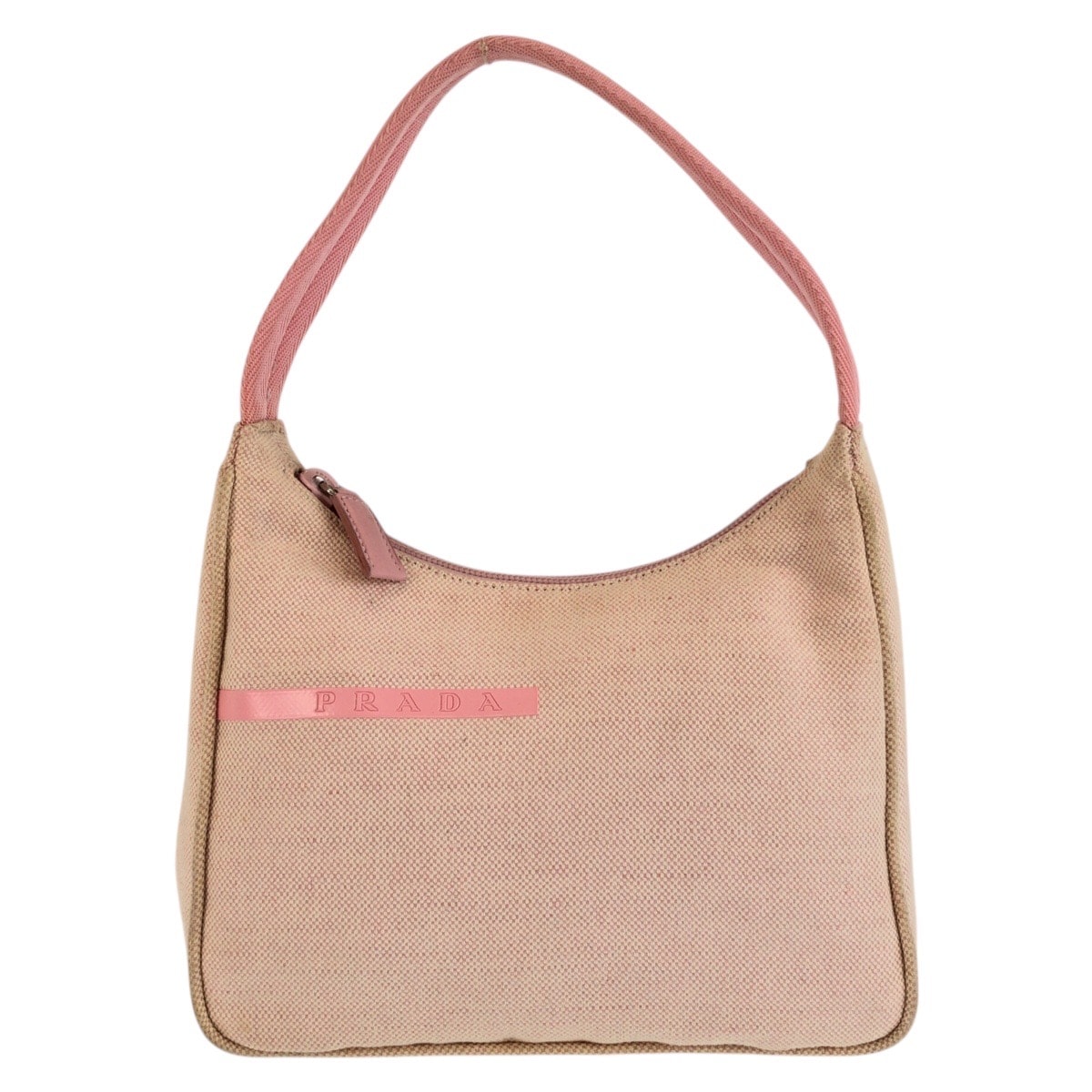 PRADA プラダ ピンク キャンバス ハンドバッグ アクセサリーポーチ 603298 【中古】