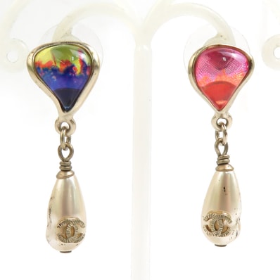 シャネル CHANEL ピアス ココマーク メタル/フェイクパール ゴールド/ホワイト/マルチカラー レディース【中古】 e60860a