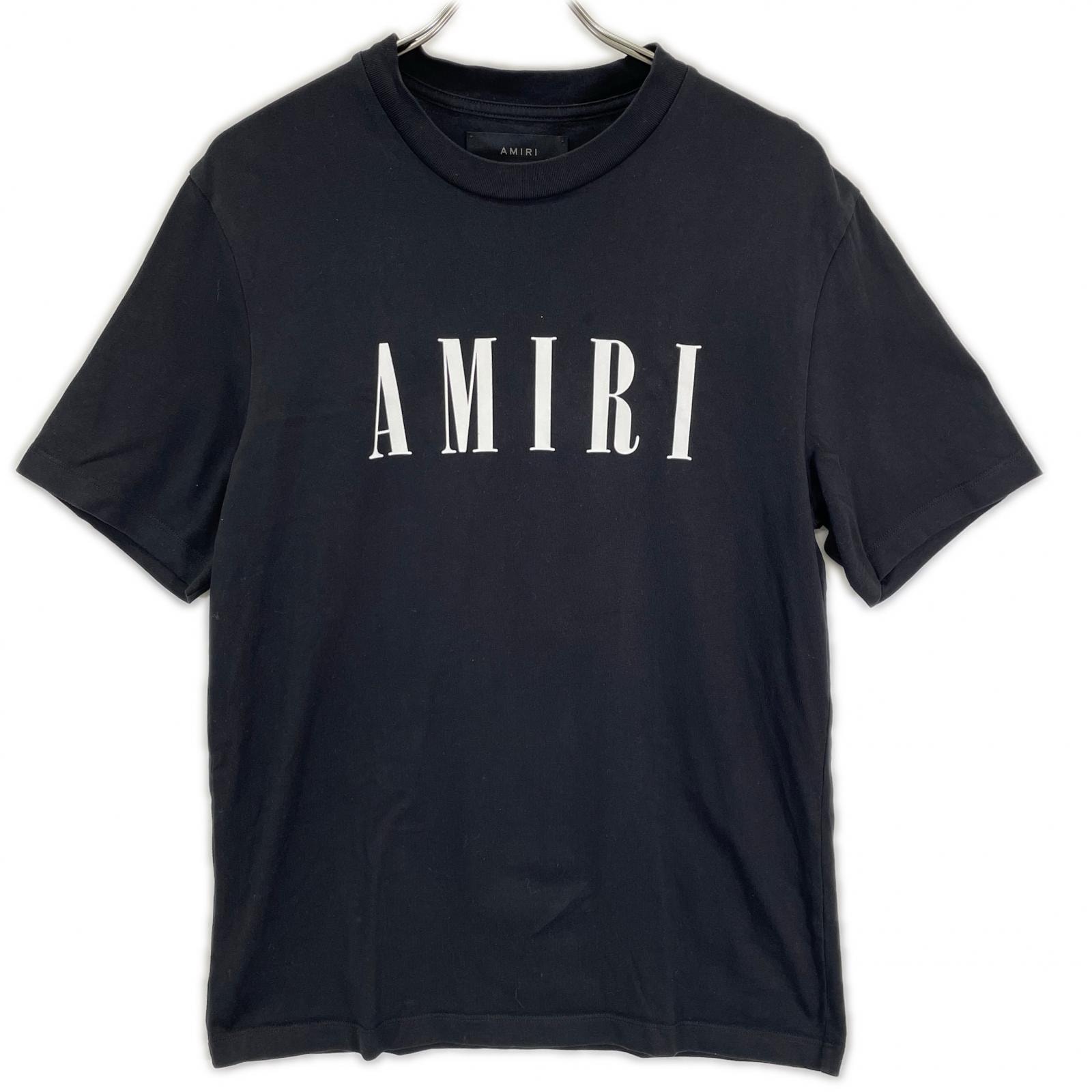 アミリ ブラック 半袖 ロゴ Tシャツ XS