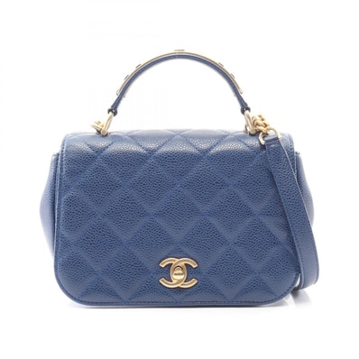 シャネル CHANEL マトラッセ 2WAY ショルダーバッグ バッグ カーフ(牛革) レディース ブルー系 A91903 【中古】